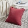 Fancy Homi 2 Packs Burgundy Decorative Throw Pillow Covers 16x16 Inch with Pom poms Christmas Home Decor Soft Corduroy Accent Square Cushion Case for Living Room Couch Bed Sofa 40x40 cm