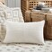 Fancy Homi 2 Packs Cream White Lumbar Decorative Throw Pillow Covers 14x24 Inch for Couch Bed Sofa Rustic Farmhouse Boho Home Decor Soft Striped Corduroy Rectangle Accent Cushion Case 35x60 cm