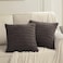 Fancy Homi 2 Packs Dark Brown Decorative Throw Pillow Covers 16x16 Inch for Living Room Couch Bed Sofa Rustic Farmhouse Boho Home Decor Soft Striped Corduroy Square Cushion Case 40x40 cm