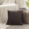 Fancy Homi 2 Packs Dark Brown Decorative Throw Pillow Covers 16x16 Inch for Living Room Couch Bed Sofa Rustic Farmhouse Boho Home Decor Soft Striped Corduroy Square Cushion Case 40x40 cm
