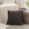 Fancy Homi 2 Packs Dark Brown Decorative Throw Pillow Covers 16x16 Inch for Living Room Couch Bed Sofa Rustic Farmhouse Boho Home Decor Soft Striped Corduroy Square Cushion Case 40x40 cm