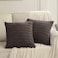 Fancy Homi 2 Packs Dark Brown Decorative Throw Pillow Covers 16x16 Inch for Living Room Couch Bed Sofa Rustic Farmhouse Boho Home Decor Soft Striped Corduroy Square Cushion Case 40x40 cm