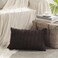 Fancy Homi 2 Packs Dark Brown Lumbar Decorative Throw Pillow Covers 12x24 Inch for Living Room Couch Bed Sofa Rustic Farmhouse Boho Home Decor Soft Striped Corduroy Rectangle Cushion Case 30x60 cm
