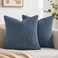 Fancy Homi 2 Packs Dusty Blue Decorative Throw Pillow Covers 16x16 Inch for Couch Bed Sofa Modern Farmhouse Boho Home Decor Soft Cute Plush Corduroy Cushion Case 40x40 CM