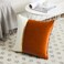 Fancy Homi 2 Packs Fall Decorative Throw Pillow Covers 18x18 Inch for Living Room Couch Bed Brunt Orange and White Velvet Patchwork with Gold Leather Luxury Home Decor Square Cushion Case 45x45 cm