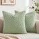 Fancy Homi 2 Packs Sage Green Decorative Throw Pillow Covers 20x20 Inch for Couch Bed Sofa Modern Farmhouse Boho Home Decor Soft Cute Plush Corduroy Cushion Case 50x50 CM