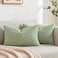 Fancy Homi 2 Packs Sage Green Long Lumbar Decorative Throw Pillow Covers 14x24 Inch for Couch Bed Sofa Modern Farmhouse Boho Home Decor Soft Cute Plush Corduroy Rectangle Cushion Case 35x60 CM