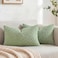 Fancy Homi 2 Packs Sage Green Long Lumbar Decorative Throw Pillow Covers 14x24 Inch for Couch Bed Sofa Modern Farmhouse Boho Home Decor Soft Cute Plush Corduroy Rectangle Cushion Case 35x60 CM