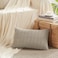 Fancy Homi 2 Packs Taupe Lumbar Decorative Throw Pillow Covers 12x24 Inch for Living Room Couch Bed Sofa Rustic Farmhouse Boho Home Decor Soft Striped Corduroy Rectangle Cushion Case 30x60 cm