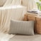 Fancy Homi 2 Packs Taupe Lumbar Decorative Throw Pillow Covers 12x24 Inch for Living Room Couch Bed Sofa Rustic Farmhouse Boho Home Decor Soft Striped Corduroy Rectangle Cushion Case 30x60 cm