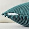 Fancy Homi 2 Packs Teal Decorative Throw Pillow Covers 16x16 Inch with Pompoms for Living Room Couch Bedroom Soft Corduroy Solid Square Cushion Case 40x40 cm Rustic Farmhouse Home Decor