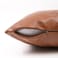 Fancy Homi Brown Boho Lumbar Faux Leather Decorative Throw Pillow Covers 16x24 Inch for Living Room Couch Bed Sofa Hand Stitched Rectangle Cushion Case 40x60 cm Rustic Modern Farmhouse Home Decor