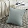 Fancy Homi Pack of 2 Farmhouse Boho Decorative Throw Pillow Covers with Pompoms Soft Corduroy Solid Square Cushion Cases Set for Couch Sofa Bedroom Car Living Room 20x20 Inch50x50 cm Grey Blue