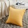 Fancy Homi Pack of 2 Yellow Decorative Throw Pillow Covers 20x20 with Pompoms Soft Corduroy Accent Solid Square Cushion Cases Set for Couch Sofa Bedroom Car Living Room 20x20 Inch50x50 cm Yellow