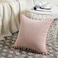 Fancy Homi Set of 2 Blush Pink Decorative Throw Pillow Covers 14x14 Inch with Pompoms for Couch Bed Sofa Modern Farmhouse Boho Home Decor Soft Plush Corduroy Cute Cushion Case 35x35 cm