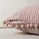 Fancy Homi Set of 2 Blush Pink Decorative Throw Pillow Covers 14x14 Inch with Pompoms for Couch Bed Sofa Modern Farmhouse Boho Home Decor Soft Plush Corduroy Cute Cushion Case 35x35 cm