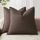 Foindtower Pack of 2 Decorative Linen Solid Throw Pillow Covers Soft Accent Cushion Case Boho Farmhouse Neutral Pillowcase for Couch Sofa Bedroom Living Room Home Decor 18 x 18 Inch Reddish Brown