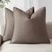 Foindtower Set of 2 Decorative Linen Solid Throw Pillow Covers Soft Accent Euro Cushion Case Farmhouse Neutral Pillowcase for Chair Couch Sofa Bedroom Living Room Home Decor 26 x 26 Inch Light coffee
