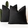 Foindtower Set of 2 Decorative Textured Boucle Throw Pillow Covers Accent Solid Pillow Cases Neutral Soft Couch Cushion Case for Chair Sofa Bedroom Living Room Home Decor 24 x 24 Inch Black