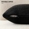 Foindtower Set of 2 Decorative Textured Boucle Throw Pillow Covers Accent Solid Pillow Cases Neutral Soft Couch Cushion Case for Chair Sofa Bedroom Living Room Home Decor 24 x 24 Inch Black