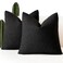Foindtower Set of 2 Decorative Textured Boucle Throw Pillow Covers Accent Solid Pillow Cases Neutral Soft Couch Cushion Case for Chair Sofa Bedroom Living Room Home Decor 24 x 24 Inch Black