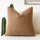 Foindtower Textured Boucle Throw Pillow Covers Accent Solid Pillow Cases Cozy Soft Decorative Couch Cushion Case for Chair Sofa Bedroom Living Room Home Decor 20 x 20 InchTobacco