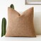 Foindtower Textured Boucle Throw Pillow Covers Accent Solid Pillow Cases Cozy Soft Decorative Couch Cushion Case for Chair Sofa Bedroom Living Room Home Decor 20 x 20 InchTobacco