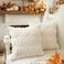 GEEORY Fall Pumpkins Soft Plush Pillow Covers 18 x 18 Inch Set of 2 Fluffy Faux Fur Wool Decorative Farmhouse Cushion Case for Sofa Home Decoration Beige Pumpkin GC02018