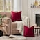 GIGIZAZA Burgundy Velvet Pillow Covers Pack of 2 Throw Pillows Soft Solid Covers 16x16 Decorative Couch Small Cushion Covers Used for Chrismas Room DecorLiving RoomBedroomSofa