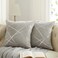 GIGIZAZA Decorative Couch Pillow Covers 24 x24Sofa Thick Cushion Pillow CoversSquare Grey Luxury Pillows 2 Set
