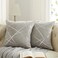 GIGIZAZA Decorative Couch Pillow Covers 24 x24Sofa Thick Cushion Pillow CoversSquare Grey Luxury Pillows 2 Set