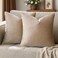 GIGIZAZA Decorative Throw Pillow Covers 16x16Set of 2 Taupe Square Couch Pillow CoversVelvet Sofa Boho Cushion Pillows