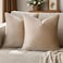 GIGIZAZA Decorative Throw Pillow Covers 16x16Set of 2 Taupe Square Couch Pillow CoversVelvet Sofa Boho Cushion Pillows