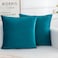 HERAYLI Velvet Decorative Throw Pillow Covers Soft Square Cushion Case Home Decor for Living Room Couch Bed Sofa Set of 2 Pack Teal 18x18 Inch