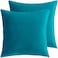 HERAYLI Velvet Decorative Throw Pillow Covers Soft Square Cushion Case Home Decor for Living Room Couch Bed Sofa Set of 2 Pack Teal 18x18 Inch