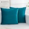 HERAYLI Velvet Decorative Throw Pillow Covers Soft Square Cushion Case Home Decor for Living Room Couch Bed Sofa Set of 2 Pack Teal 18x18 Inch