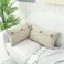 HWY 50 Cream White Chenille Throw Pillow Covers 12x20 Inch with Triple Buttons Soft Farmhouse Accent Decorative Cushion Cases for Couch Sofa Bed Living Room Pack of 2 Rectangle