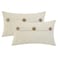 HWY 50 Cream White Chenille Throw Pillow Covers 12x20 Inch with Triple Buttons Soft Farmhouse Accent Decorative Cushion Cases for Couch Sofa Bed Living Room Pack of 2 Rectangle