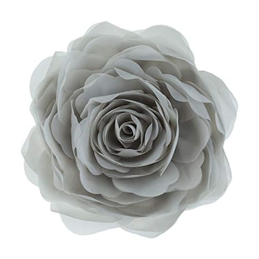 JWH Stereo Flower Throw Pillow Covers Decorative Floral Accent Pillow Cases Round Cushion Handmade Pillowcase for Bedroom Bed Couch Living Room 12 Inch Light Grey