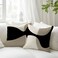 KAIOUS Black Beige Cream Decorative Throw Pillow Covers for Couch Sofa Bed Living Room Bedroom 18x18 inches Set of 2
