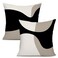KAIOUS Black Beige Cream Decorative Throw Pillow Covers for Couch Sofa Bed Living Room Bedroom 18x18 inches Set of 2