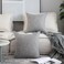 K KEVIN Kevin Textile Faux Linen Square 2 Tone Woven Throw Pillow Sham Cushion Case Covers for CarCouch Use 22inch2 Packs Grey