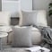K KEVIN Kevin Textile Faux Linen Square 2 Tone Woven Throw Pillow Sham Cushion Case Covers for CarCouch Use 22inch2 Packs Grey