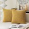 K KEVIN Kevin Textile Faux Linen Square 2 Tone Woven Throw Pillow Sham Cushion Case Covers for CarCouch Use 22inch2 Packs Honey Yellow
