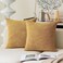 K KEVIN Kevin Textile Faux Linen Square 2 Tone Woven Throw Pillow Sham Cushion Case Covers for CarCouch Use 22inch2 Packs Honey Yellow