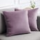 lalaLOOM Velvet Throw Pillow Covers Set of 2 20x20 Decorative Square Pillows Home Decor Soft Accent Cases Silky Machine Washable Pillowcases for Sofa Couch Bedroom Living Room Plum Purple