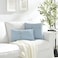Meekio Set of 2 Baby Blue Pillow Covers 22 x 22 Linen Pillow Covers with Coconut Buttons Farmhouse Dcor Housewarming Gifts