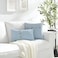 Meekio Set of 2 Baby Blue Pillow Covers 22 x 22 Linen Pillow Covers with Coconut Buttons Farmhouse Dcor Housewarming Gifts