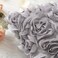 MIULEE 3D Rose Flower Pillow Covers Pack of 2 Decorative Spring Floral Romantic Stereo Chiffon Aesthetic Solid Pillowcase for Girl Bedroom Living Room Decor 16x16 Inch Grey