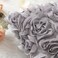 MIULEE 3D Rose Flower Pillow Covers Pack of 2 Decorative Spring Floral Romantic Stereo Chiffon Aesthetic Solid Pillowcase for Girl Bedroom Living Room Decor 16x16 Inch Grey